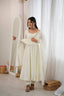 White Heavy Pure Mal Chanderi Anarkali Gown Clothsvilla
