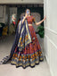 Wine Color Exuberant Dola Silk Lehenga Set with Stunning Foil Prints ClothsVilla
