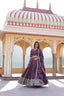 Wine Designer Viscose Jacquard Lehenga Choli & Dupatta Set with Sequins ClothsVilla