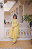 Yellow Chanderi Embroidered Gown Set ClothsVilla
