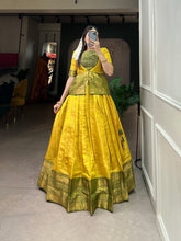Load image into Gallery viewer, Yellow Color Regal Kanjivaram Co-ord Set: Elegance Redefined for Modern Queens ClothsVilla