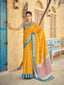 Yellow Elegant Banarasi Silk Blend Saree with Zari Woven Design ClothsVilla