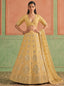 Yellow Organza Embroidered Foil Mirror Work Lehenga Choli Clothsvilla