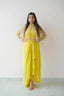 Yellow Ready-to-Wear Dhoti Style Set with Koti & Tube Blouse