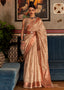 Beige Brown Zari Woven Tissue Silk Saree Clothsvilla