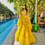 Yellow Ruffle Lehenga Choli in Soft Net with Full Flair and Dupatta ClothsVilla