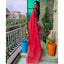 Organza Silk Red Print Saree with Embroidery Blouse for Wedding and Party ClothsVilla