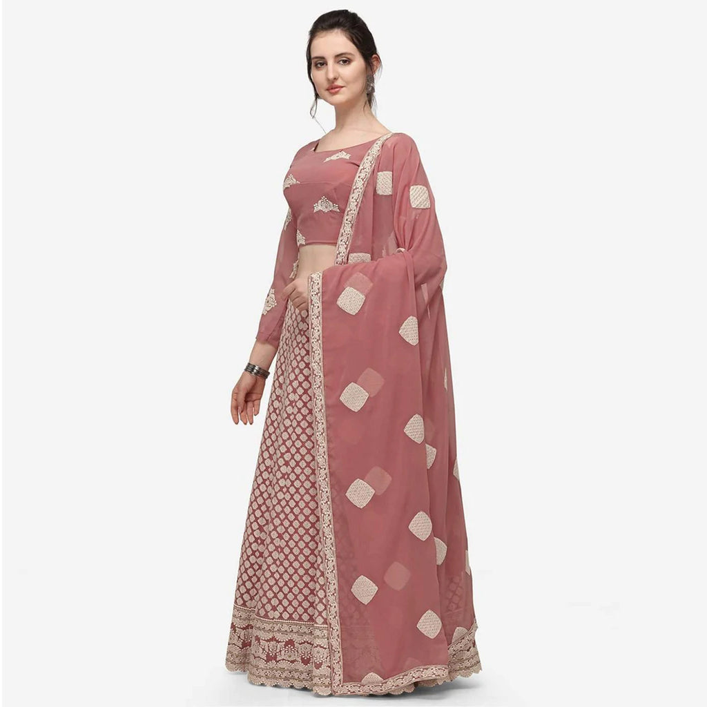 Pink Color Lehenga Choli with Lucknow Work ClothsVilla