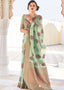Pastel Green Linen Woven Silk Saree with Zari work on Border and Pallu Clothsvilla
