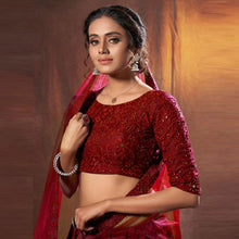 Load image into Gallery viewer, Red Lehenga Choli with Heavy Thread and Sequence Work ClothsVilla