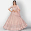 Salmon Thread and Foil Mirror Cutwork Lehenga choli ClothsVilla
