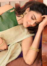 Load image into Gallery viewer, Greenish Brown Zari Woven Tissue Silk Saree Clothsvilla