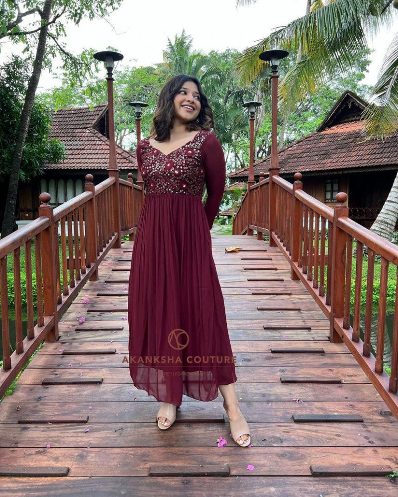 fashion show dress malfunction Fashionable Embroidery Work White Color Anarkali Suit – RangmatiFashion main image 1