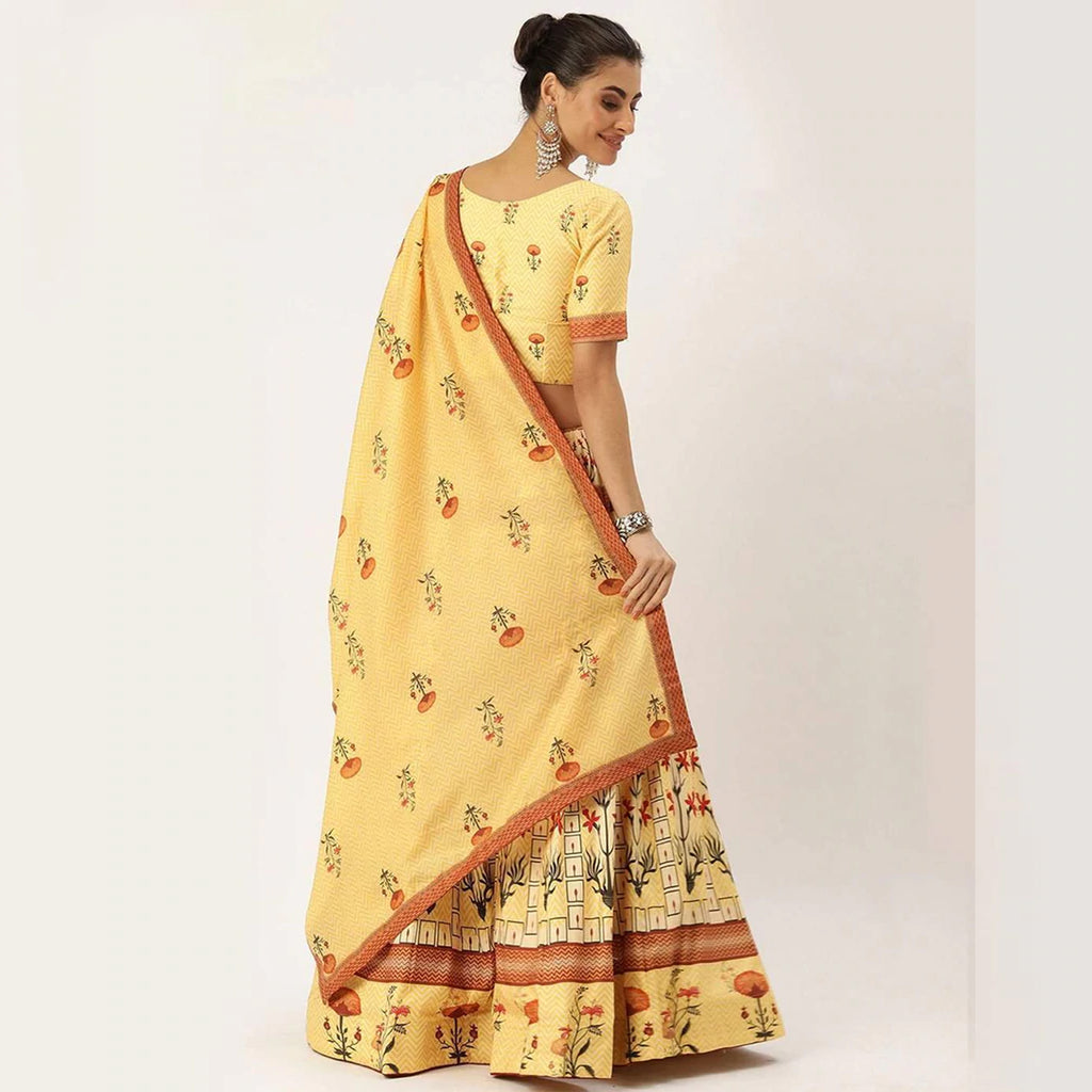 Yellow Color Vaishali Silk Lehenga Choli with Maslin Silk Dupatta ClothsVilla