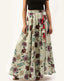 Light Green Skirt with flowers Digital Printed ClothsVilla