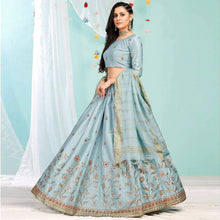 Load image into Gallery viewer, Cool Grey Gota Patti and Zari Stich Without can can work Lehenga choli ClothsVilla