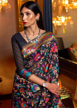 Load image into Gallery viewer, Pebble Black Banarasi Jamawar Woven Silk Saree : Top Pick Clothsvilla