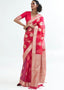 Ribbon Red Designer Woven Organza Silk Saree Clothsvilla