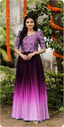 Georgette Wine Colo Lovely Pattern Long Gown