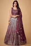 Purple Sequins Work Georgette Wedding Wear Lehenga Choli Clothsvilla