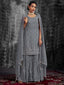 Grey Embroidered Partywear Stitched Kurtaset Clothsvilla