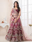 Beautiful Maroon And Pink Color Art Silk Semi Stitched Lehenga With Blouse Peice Clothsvilla