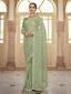 Green Chiffon Saree With Unstitched Blouse Clothsvilla