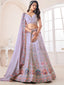 Light Purple Georgette Embellished Semi Stitched Lehenga Choli Clothsvilla