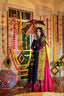 Traditional Wear Pink With Navy Blue Color Navratri Special Lehenga Choli Clothsvilla