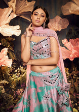 Load image into Gallery viewer, Glimmering Sky Pink Color Shibori Print  Mirror Work Lehenga Choli Clothsvilla