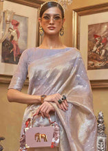 Load image into Gallery viewer, Blueish Grey Woven Banarasi Silk Saree with Sequins work Clothsvilla