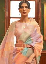 Load image into Gallery viewer, Orange Multicolour Woven Organza Silk Saree Clothsvilla