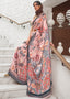 Sweet Pink Digital Floral Printed Crepe Silk Saree Clothsvilla