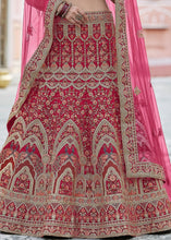 Load image into Gallery viewer, Cerise Pink Velvet Lehenga Choli Having Heavy Embroidery &amp; Hand work: Bridal Edition Clothsvilla