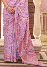 Load image into Gallery viewer, Bright Lilac Purple Banarasi Jamawar Woven Silk Saree Clothsvilla