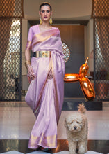Load image into Gallery viewer, Lavender Purple Woven Soft Silk Saree Clothsvilla