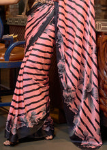 Load image into Gallery viewer, Mauvelous Pink Designer Satin Crepe Printed Saree Clothsvilla