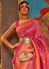 Load image into Gallery viewer, Purple &amp; Orange Zari Woven Soft Silk Saree Clothsvilla