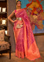 Purple & Orange Zari Woven Soft Silk Saree Clothsvilla
