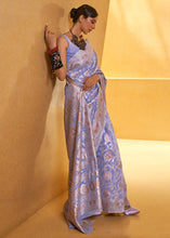 Load image into Gallery viewer, Crocus Purple Lucknowi Chikankari Weaving Silk Saree Clothsvilla
