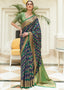 Blue & Green Zari Woven Patola Silk Saree Clothsvilla