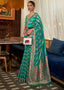 Turquoise Green Two Tone Meenakari Weaving Organza Silk Saree Clothsvilla