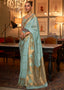 Blizzard Blue Copper Zari Handloom Woven Silk Saree Clothsvilla
