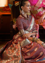 Load image into Gallery viewer, Cinnamon Brown Tanchoi Handloom Woven Satin Silk Saree Clothsvilla