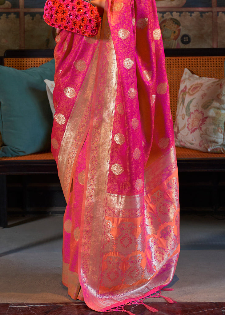 Shades Of Brown Tanchoi Handloom Woven Satin Silk Saree Clothsvilla