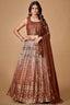 Brown Sequins Work Georgette Wedding Wear Lehenga Choli Clothsvilla