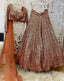 Lehenga Choli in Orange Color and Heavy Sequence Work ClothsVilla