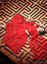 Load image into Gallery viewer, Designer Red Soft Net Base A-Line Lehenga Choli Clothsvilla