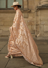 Load image into Gallery viewer, Beige Brown Zari Handloom Woven Organza Silk Saree Clothsvilla