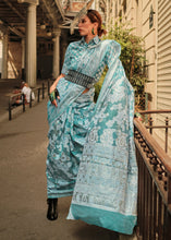 Load image into Gallery viewer, Shades Of Blue Zari Handloom Woven Organza Silk Saree Clothsvilla